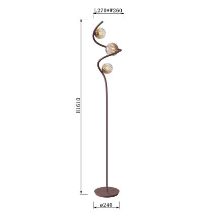 ONLI - Stojacia lampa FRIDA 3xG9/10W/230V medená