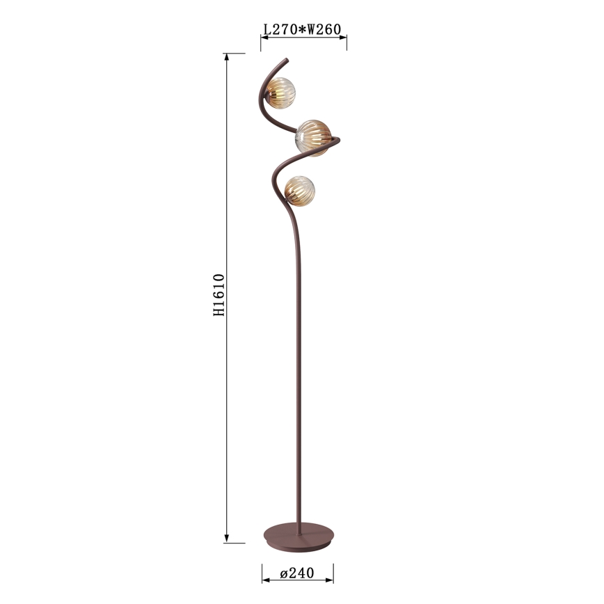 ONLI - Stojacia lampa FRIDA 3xG9/10W/230V medená