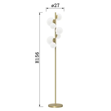 ONLI - Stojacia lampa PALOMA 7xG9/10W/230V zlatá