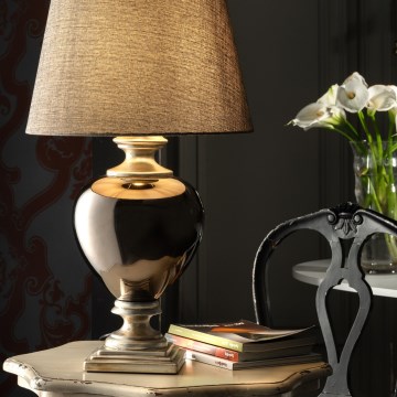 ONLI - Stolná lampa AMADEUS 1xE27/15W/230V sivá