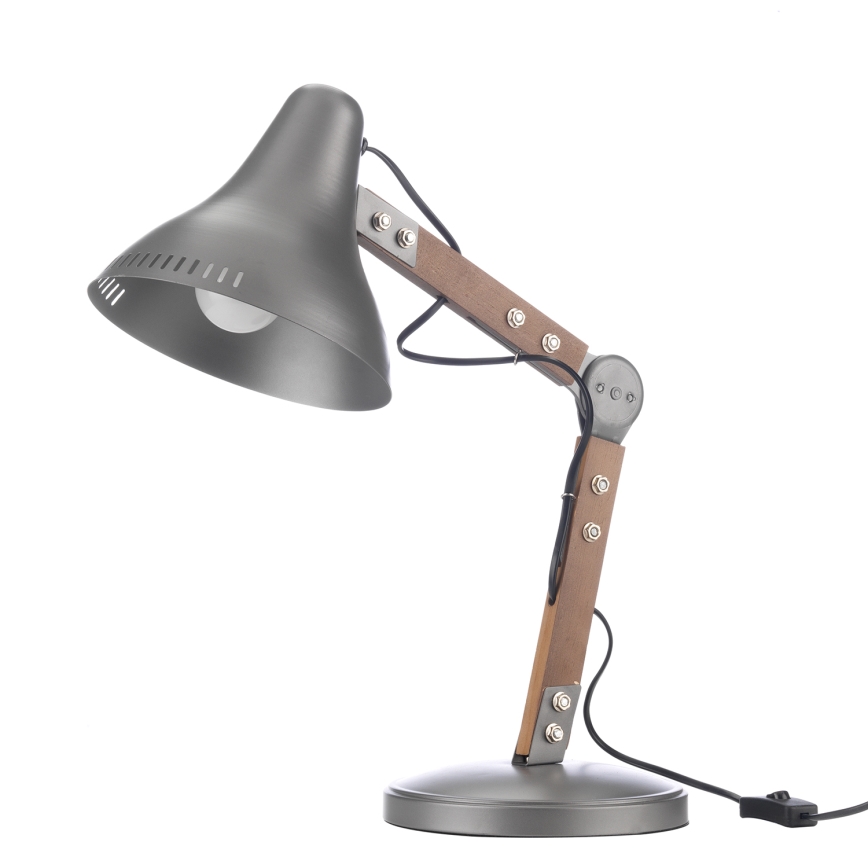 ONLI - Stolná lampa ARCHITETTO 1xE27/22W/230V 62 cm šedá/hnedá