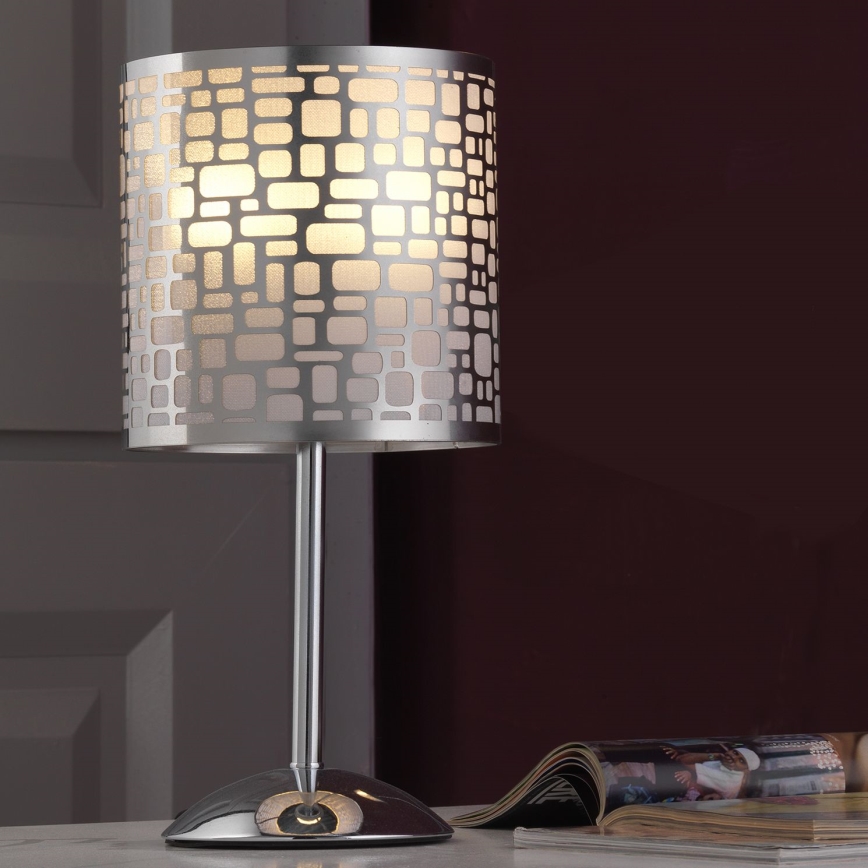 ONLI - Stolná lampa BRUCE 1xE27/15W/230V 40 cm matný chróm