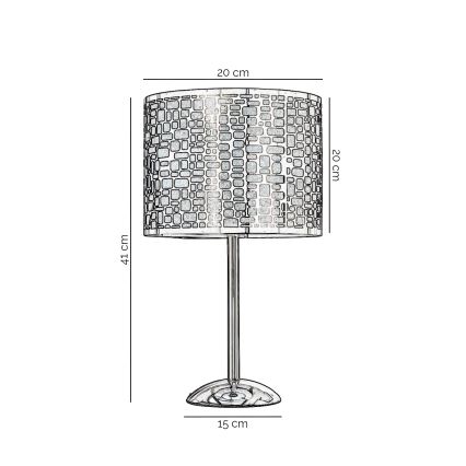 ONLI - Stolná lampa BRUCE 1xE27/15W/230V 40 cm matný chróm