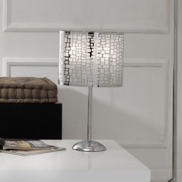 ONLI - Stolná lampa BRUCE 1xE27/15W/230V 52 cm matný chróm