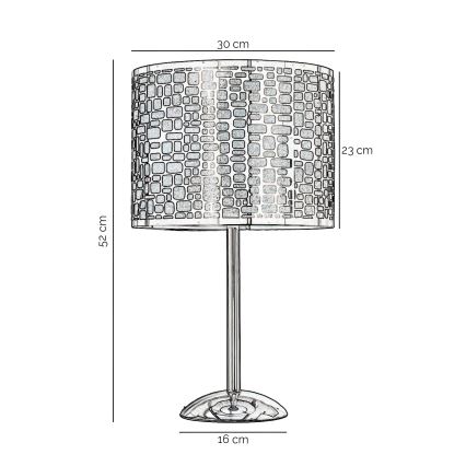 ONLI - Stolná lampa BRUCE 1xE27/15W/230V 52 cm matný chróm