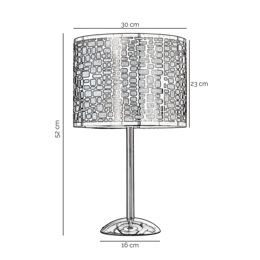 ONLI - Stolná lampa BRUCE 1xE27/15W/230V 52 cm matný chróm
