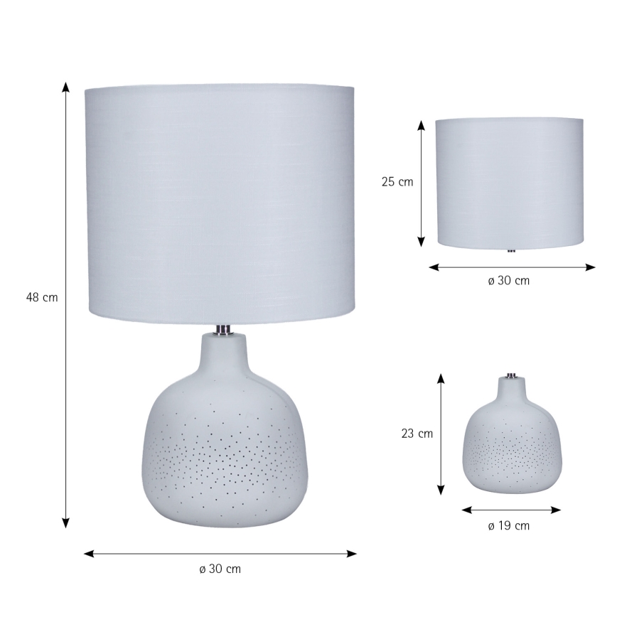 ONLI - Stolná lampa ELUMA 2xE27/15W/230V 48 cm biela