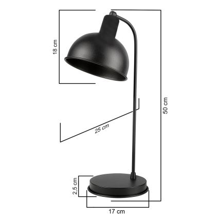 ONLI - Stolná lampa ISTANBUL 1xE27/22W/230V čierna