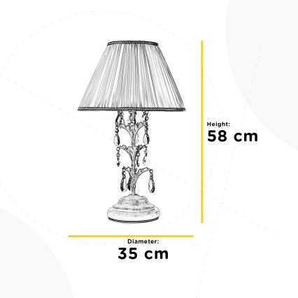 ONLI - Stolná lampa KAREN 1xE27/22W/230V biela 58 cm