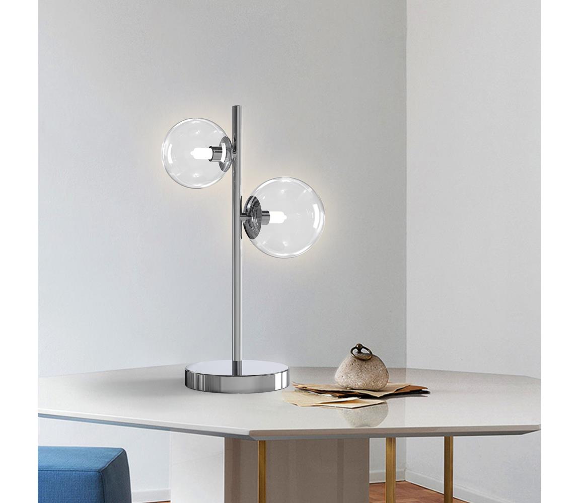 ONLI - Stolná lampa KIMBERLY 2xG9/6W/230V 40 cm lesklý chróm 5107/LGC