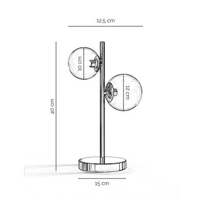 ONLI - Stolná lampa KIMBERLY 2xG9/6W/230V 40 cm lesklý chróm