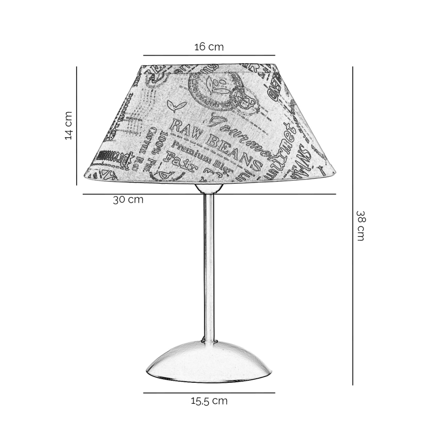 ONLI - Stolná lampa MAIDA 1xE27/15W/230V 38 cm hnedá