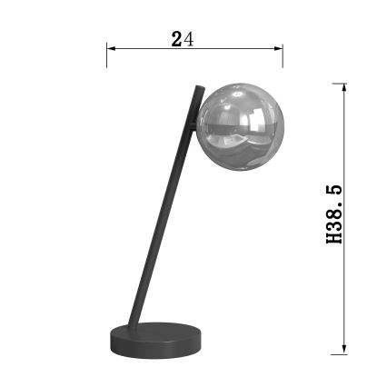 ONLI - Stolná lampa PALOMA 1xG9/10W/230V 38,5 cm čierna/dymová