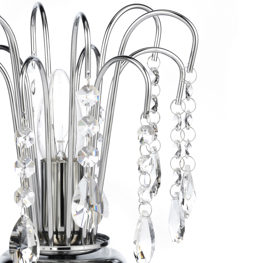 ONLI - Stolná lampa PIOGGIA 1xE14/6W/230V pr. 16 cm lesklý chróm