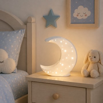 ONLI - Stolná lampa PORCELLANA 1xE14/6W/230V 21 cm mesiac