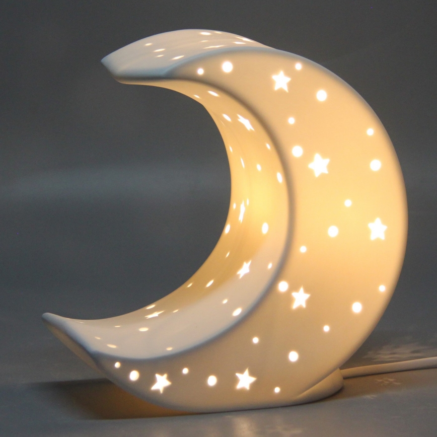 ONLI - Stolná lampa PORCELLANA 1xE14/6W/230V 21 cm mesiac