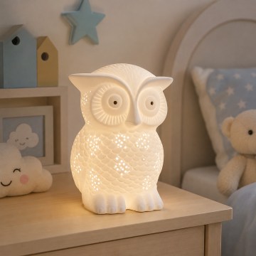 ONLI - Stolná lampa PORCELLANA 1xE14/6W/230V 25 cm sova