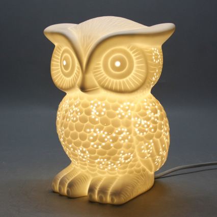 ONLI - Stolná lampa PORCELLANA 1xE14/6W/230V 25 cm sova