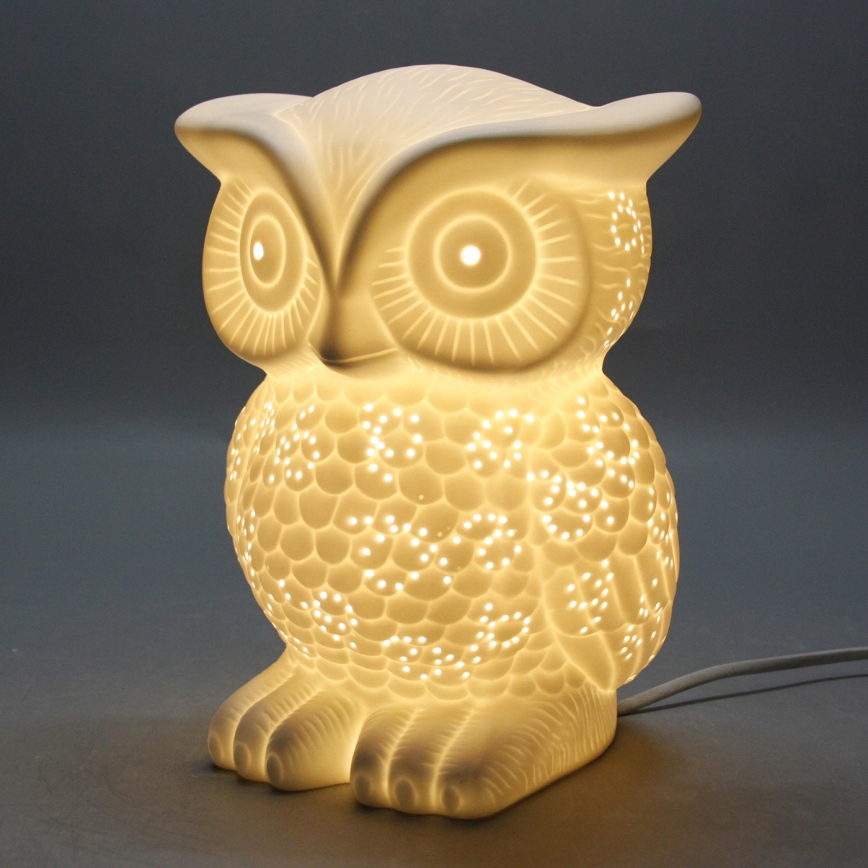 ONLI - Stolná lampa PORCELLANA 1xE14/6W/230V 25 cm sova