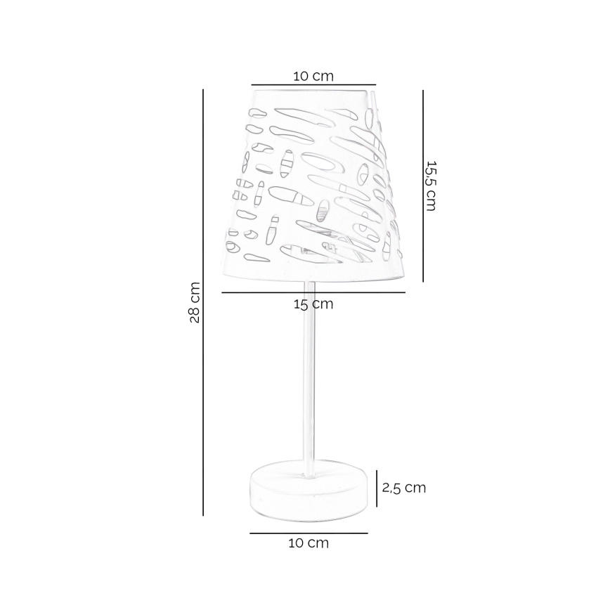 ONLI - Stolná lampa RICKY 1xE14/10W/230V 28 cm biela
