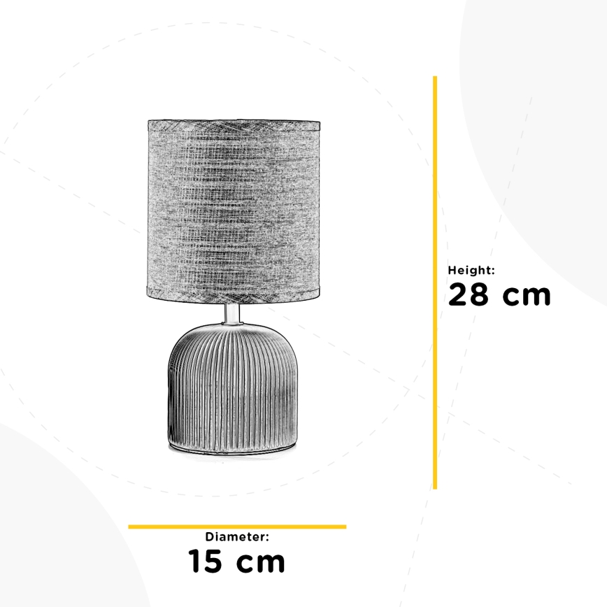 ONLI - Stolná lampa SHELLY 1xE27/22W/230V šedá 28 cm