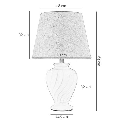 ONLI - Stolná lampa VORTICE 1xE27/22W/230V 64 cm krémová