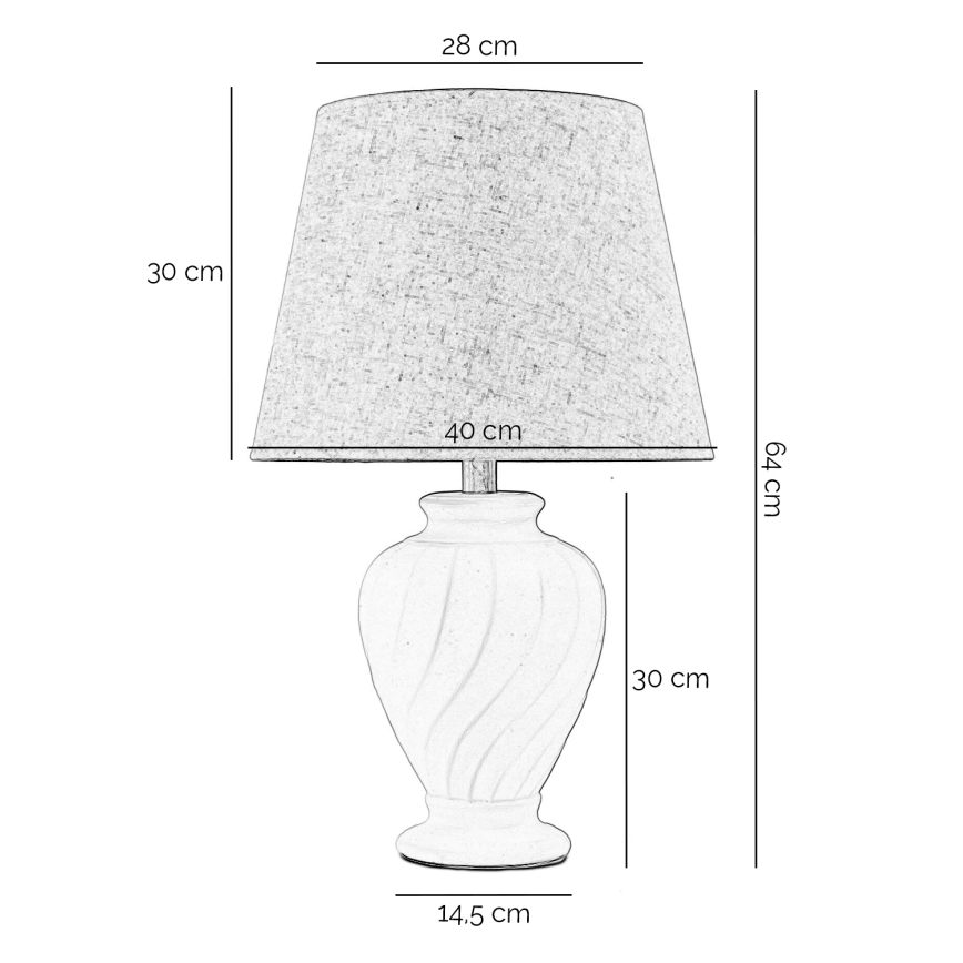 ONLI - Stolná lampa VORTICE 1xE27/22W/230V 64 cm krémová