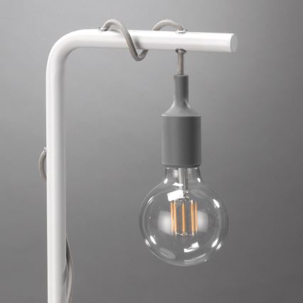 ONLI - Stolná lampa WIRE 1xE27/15W/230V 50 cm šedá/biela