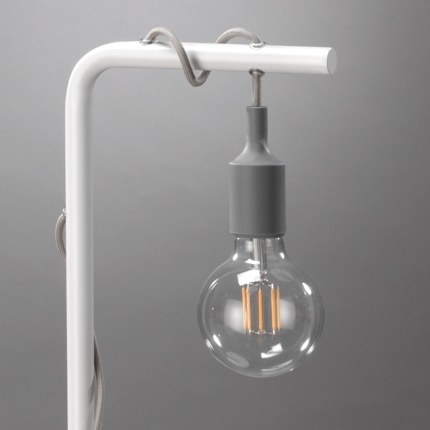 ONLI - Stolná lampa WIRE 1xE27/15W/230V 50 cm šedá/biela