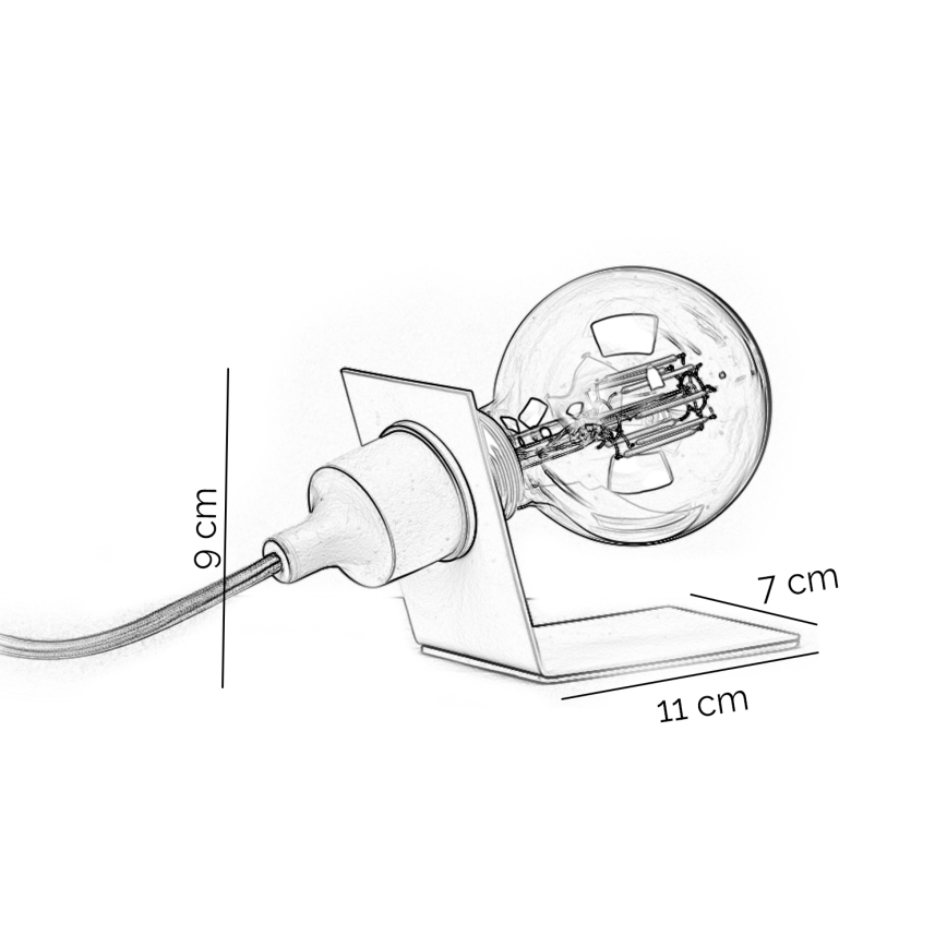 ONLI - Stolná lampa WIRE 1xE27/15W/230V 9 cm šedá/biela