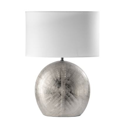 ONLI - Stolová lampa CERAMICA 1xE27/15W/230V 51 cm strieborná/biela