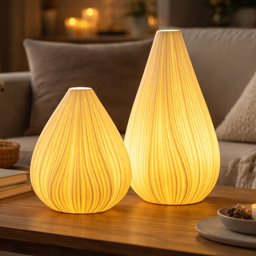 ONLI - Stolová lampa NUVIA 1xE14/6W/230V 32 cm biela