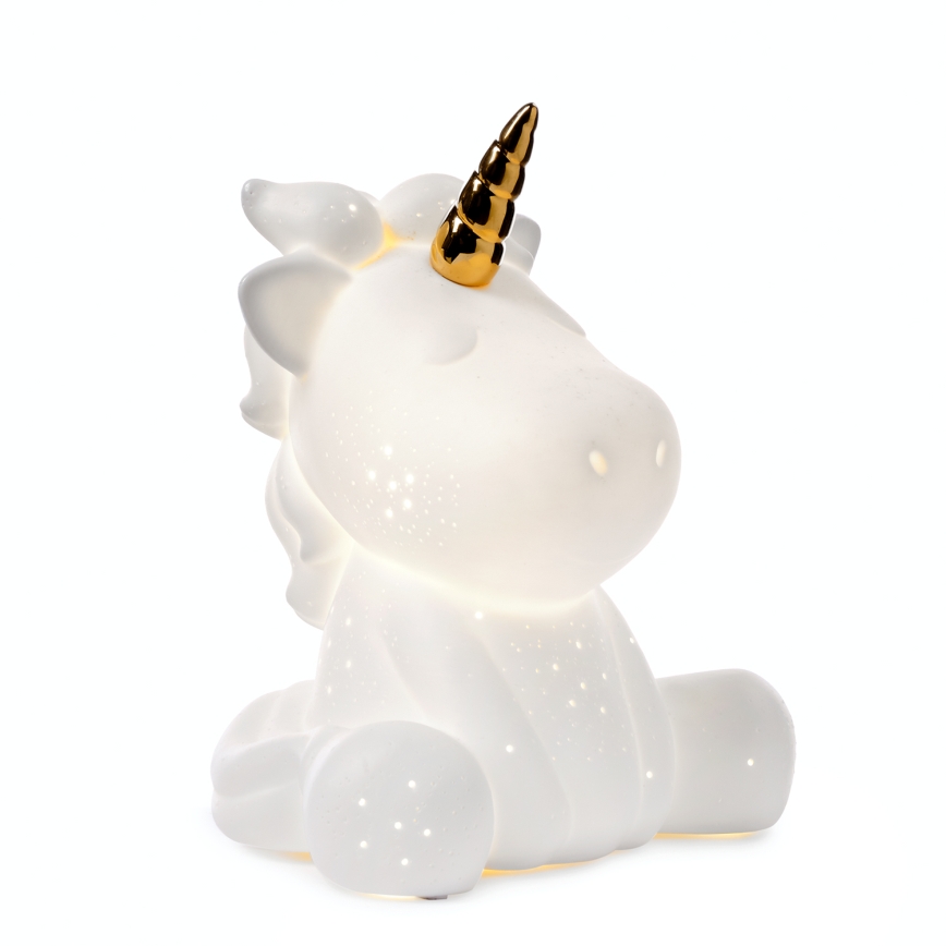 ONLI - Stolová lampa PORCELLANA 1xE14/6W/230V 23,5 cm jednorožec