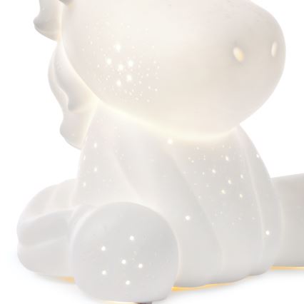 ONLI - Stolová lampa PORCELLANA 1xE14/6W/230V 23,5 cm jednorožec