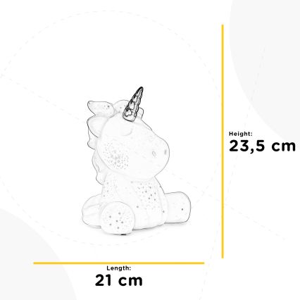 ONLI - Stolová lampa PORCELLANA 1xE14/6W/230V 23,5 cm jednorožec