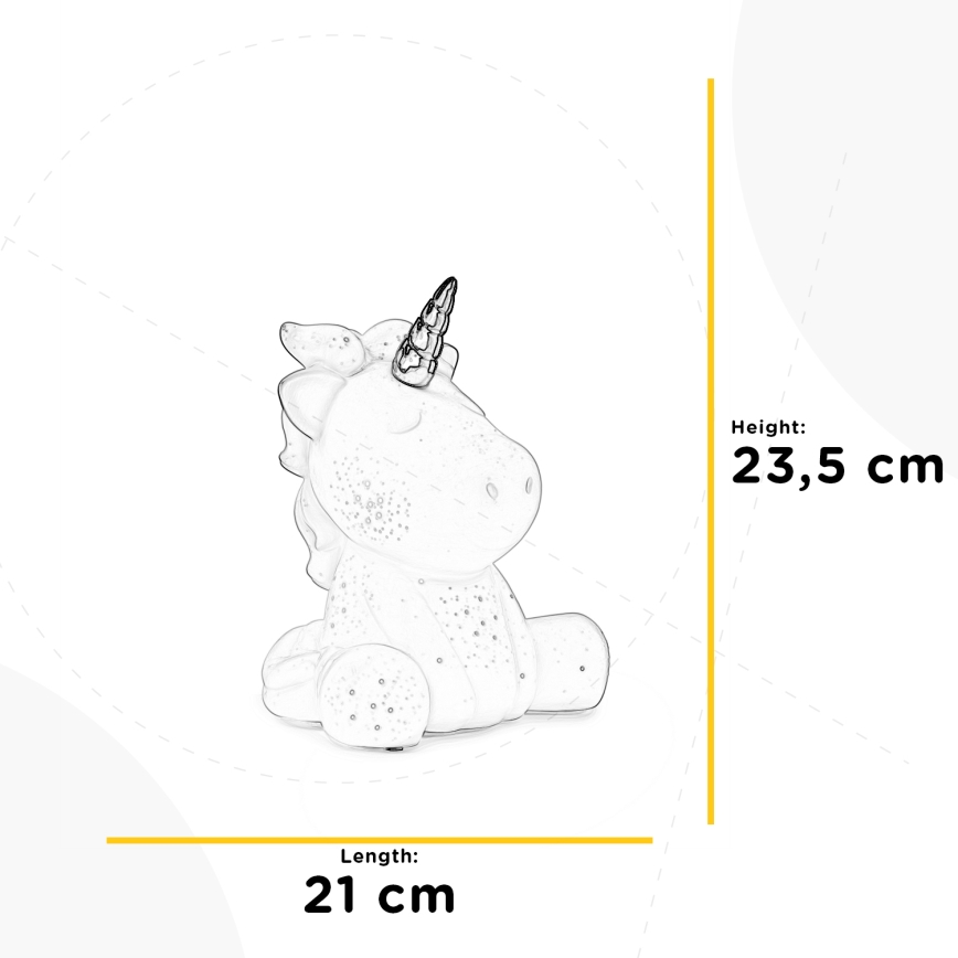 ONLI - Stolová lampa PORCELLANA 1xE14/6W/230V 23,5 cm jednorožec