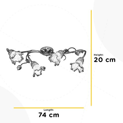 ONLI - Stropné svietidlo ARIANNA 4xE14/6W/230V bronzové