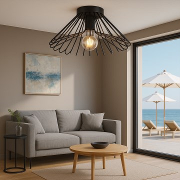 ONLI - Stropné svietidlo DUCCIO 1xE27/22W/230V pr. 40 cm čierna