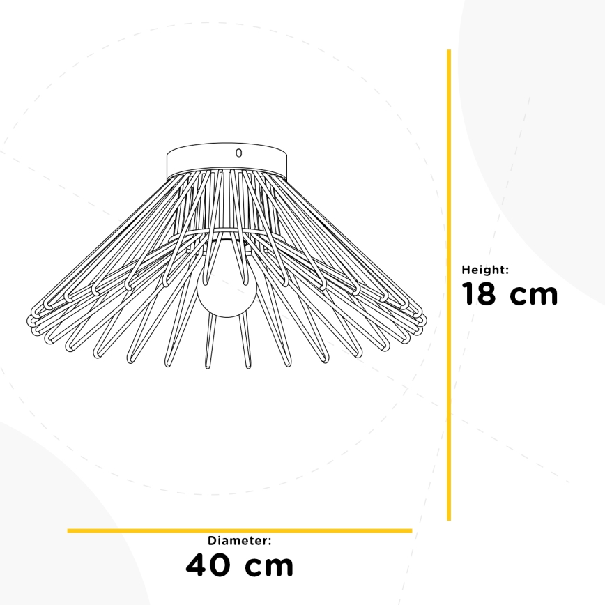 ONLI - Stropné svietidlo DUCCIO 1xE27/22W/230V pr. 40 cm čierna