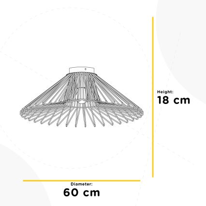 ONLI - Stropné svietidlo DUCCIO 1xE27/22W/230V pr. 60 cm čierna