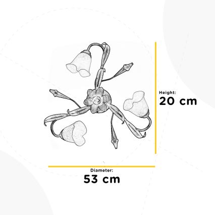 ONLI - Stropné svietidlo LUCREZIA 3xE14/6W/230V bronzová