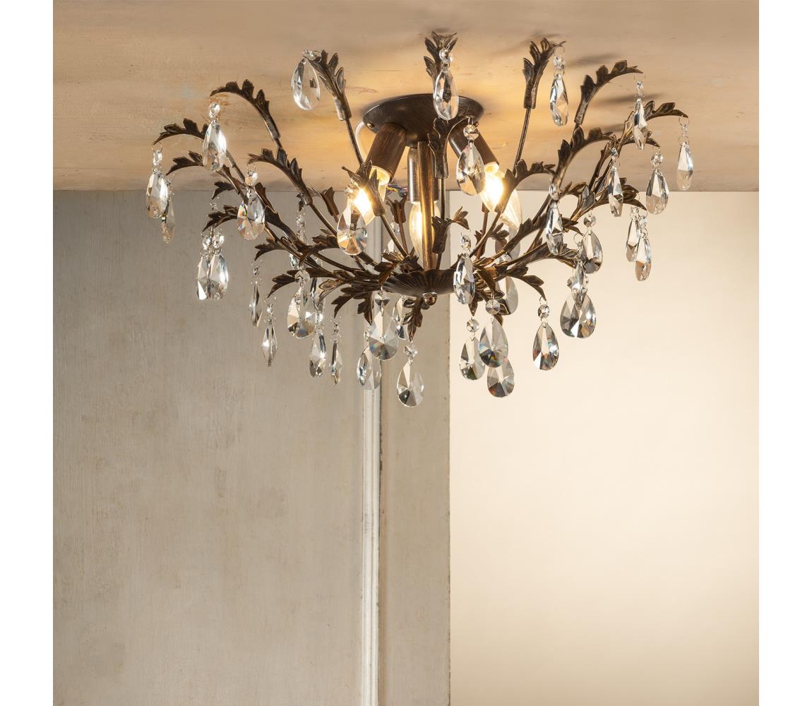 ONLI - Stropné svietidlo TERESA 3xE14/6W/230V bronzové 4670/PL3