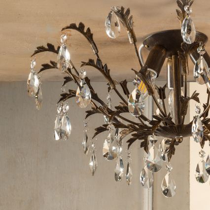 ONLI - Stropné svietidlo TERESA 3xE14/6W/230V bronzové