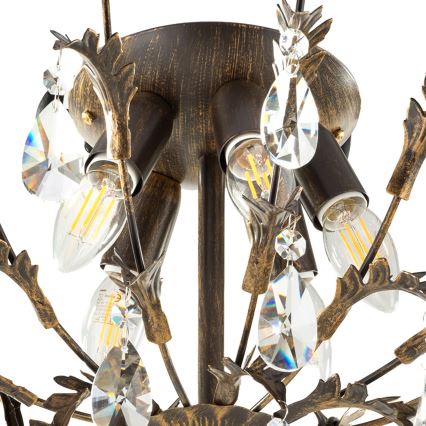 ONLI - Stropné svietidlo TERESA 5xE14/6W/230V bronzové