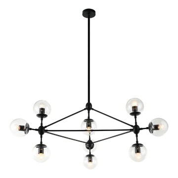 Open Design OR80094 - Luster na tyči BAO 10xE27/8W/230V priemer 90 cm čierna