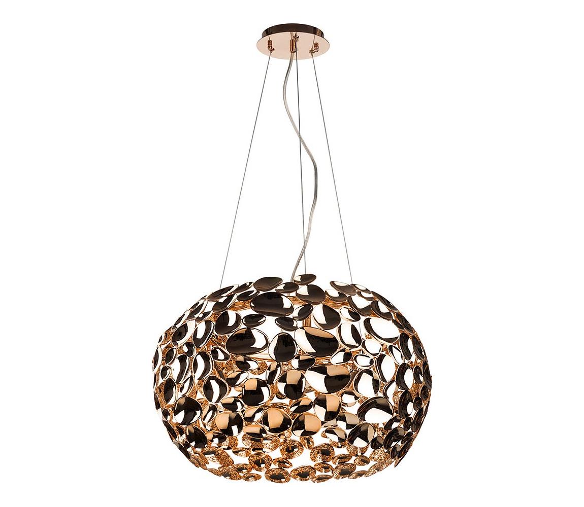 Open Design OR80186 - Závesný luster na lanku CARERA 6xG9/7W/230V pr. 55 cm ružovo-zlatý OR80186