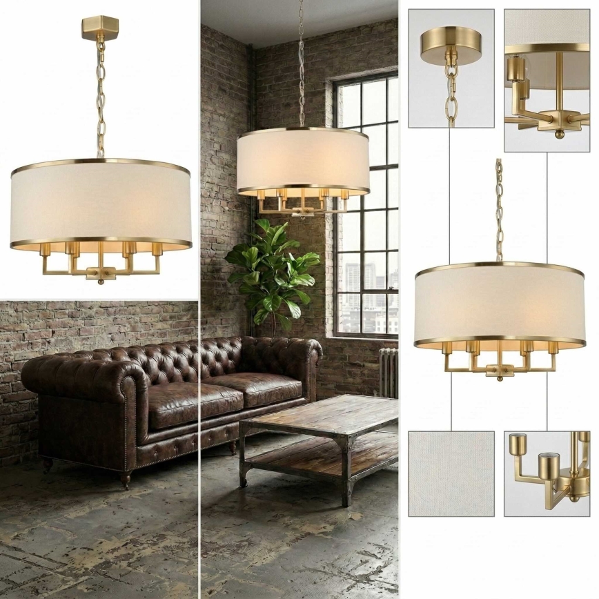 Open Design OR80230 - Luster na reťazi CASA 6xE14/15W/230V krémová/mosadz
