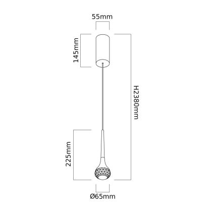 Open Design OR80315 - LED luster na lanku CRIMA LED/7W/230V ružové zlato