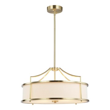 Open Design OR80896 - Luster na tyči STANZA 4xE27/15W/230V pr. 55 cm mosadz/biela