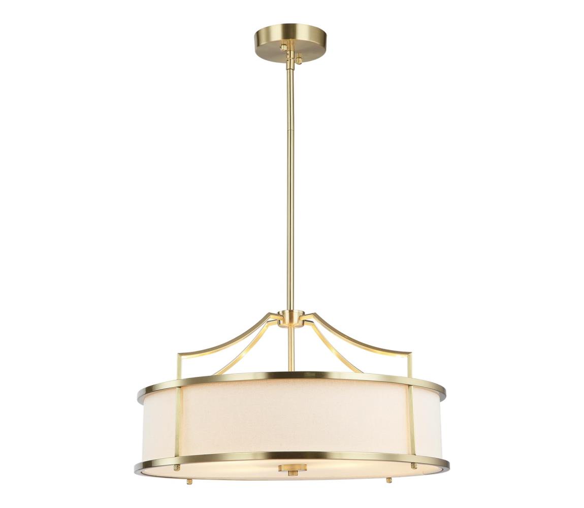 Open Design OR80896 - Luster na tyči STANZA 4xE27/15W/230V pr. 55 cm mosadz/biela OR80896